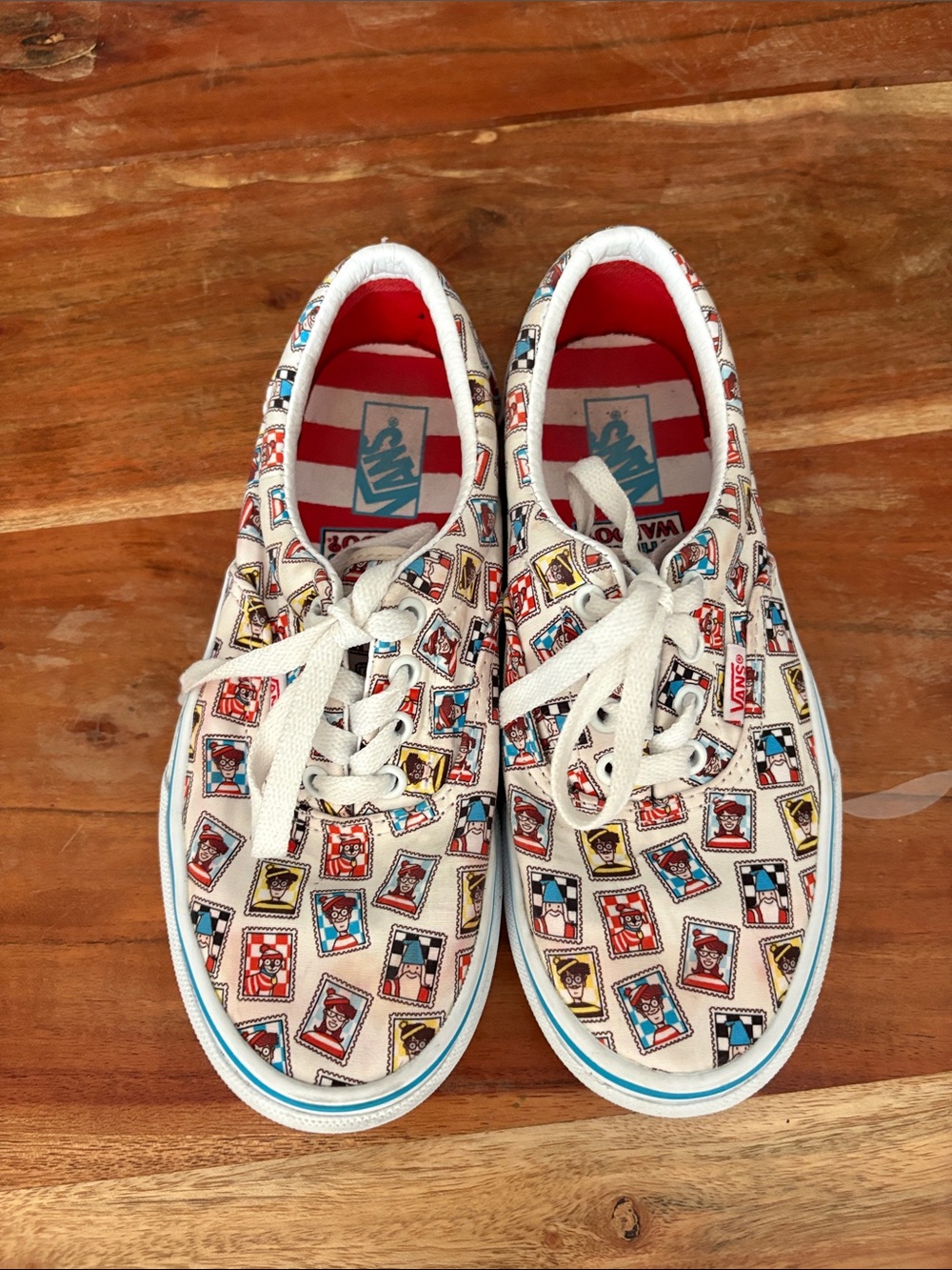 Vans Kids White Low-Top Sneakers with Multicolor Cartoon Stamp Print